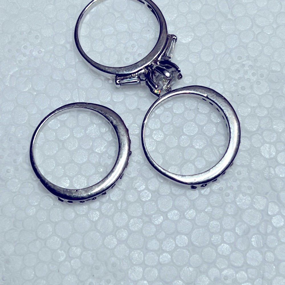 WEDDING RING STERLING SILVER CZ - Picture 5 of 6